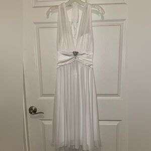 DB Studio XL White Halter Dress with Built in Bra - Like New! (David’s Bridal)